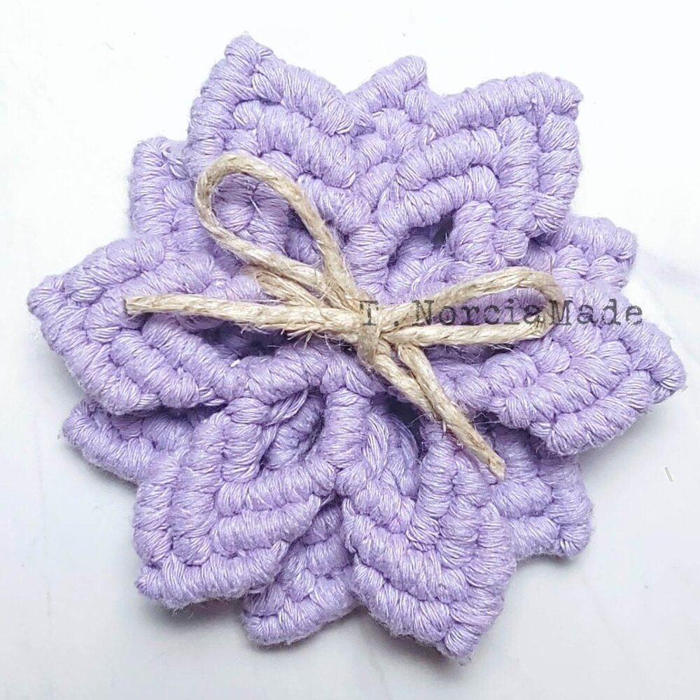 Grapealicious Macrame 2pc Coaster Set - Picture 2 of 7